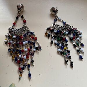 Multi colored beaded earrings.
